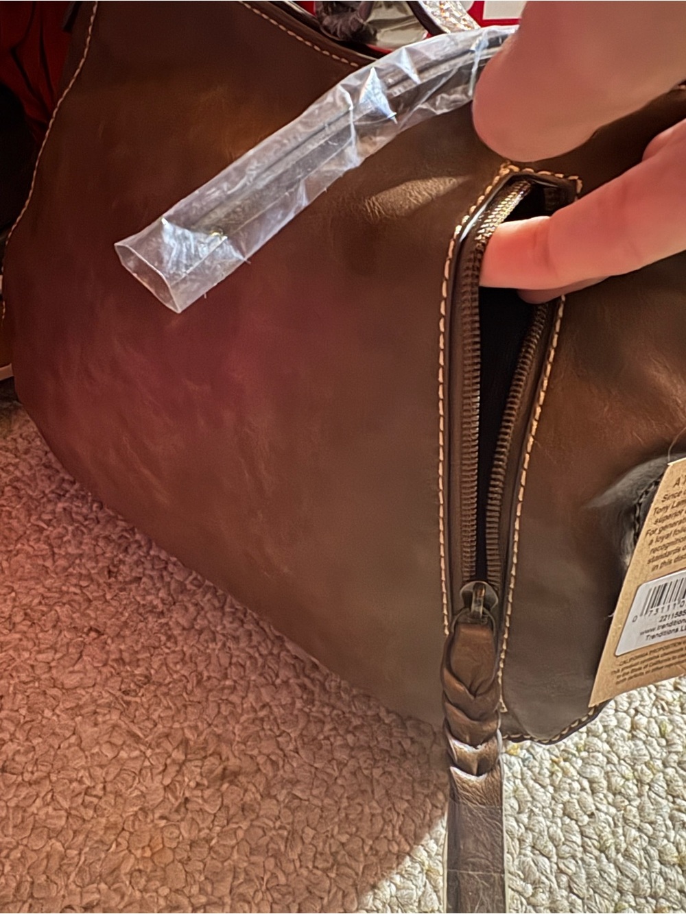 NWT Tony Lama Genuine Hair-on-Hide Concealed Carry Hobo Purse - Picture 5 of 10